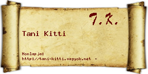 Tani Kitti névjegykártya